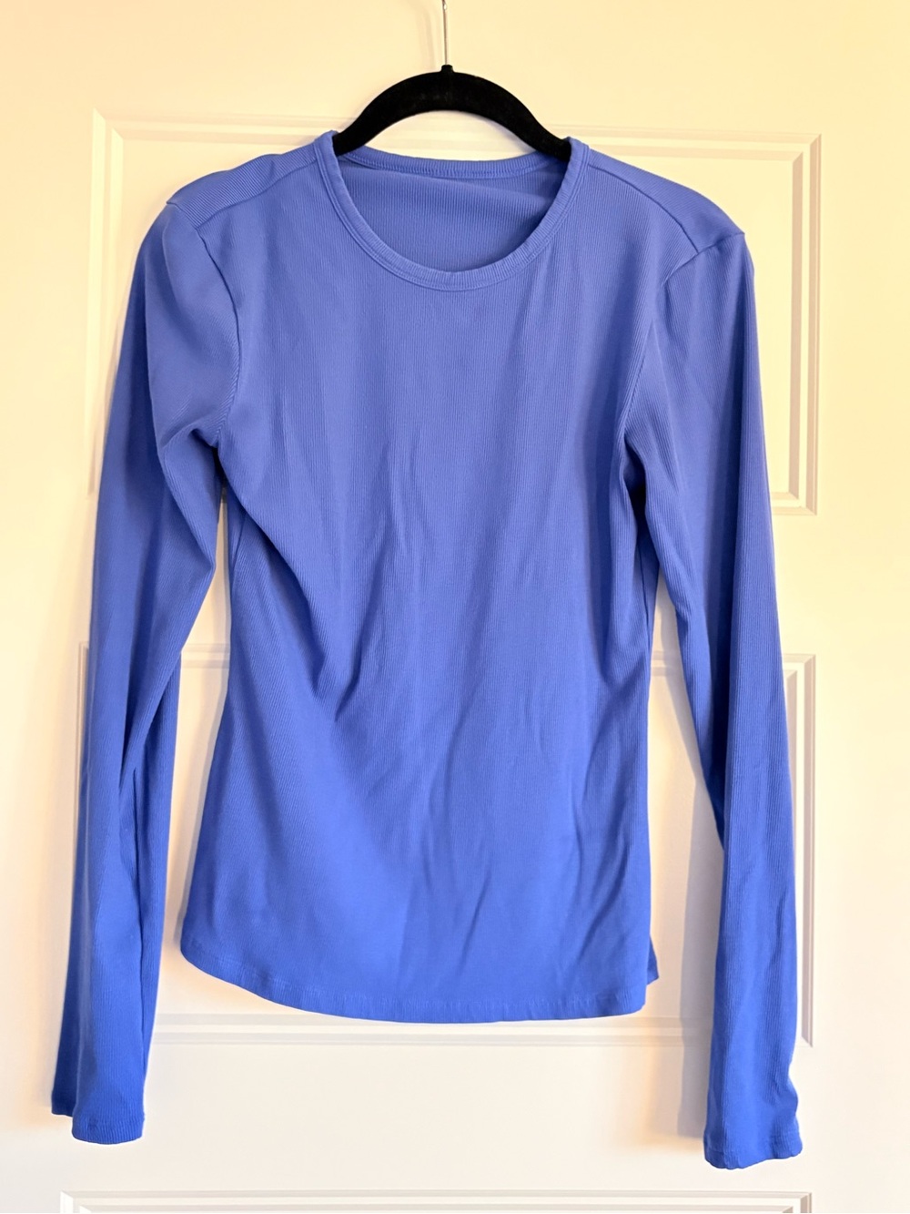 Athleta long sleeve ribbed top, purple, size small